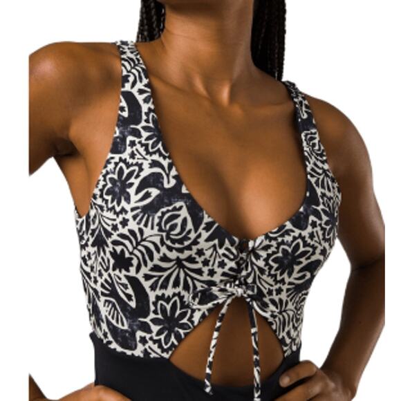 NWT prAna Women's Ruby Beach One Piece Swimsuit Small Black White - Picture 7 of 7